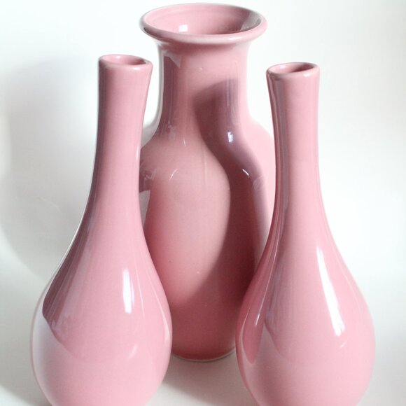 [MILLARD LISTER] Matching Pink Classically Shaped Vases (Canada/Japan) - Picture 3 of 12